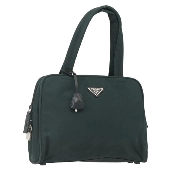 Prada Handbags - PRADA Hand Bag Nylon Green Silver Auth 151461